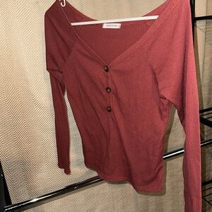 Maroon long sleeve with buttons size small